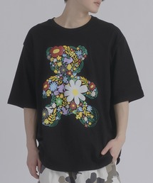 RE730 フラワーベアコラージュTシャツ