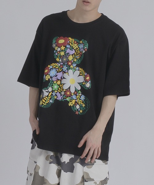 RE730(アールイーセブンサーティー)の「RE730 フラワーベアコラージュTシャツ(Tシャツ/カットソー・メンズ・オフホワイト/ブラック・MEDIUM/LARGE/X-LARGE)」の13枚目の写真
