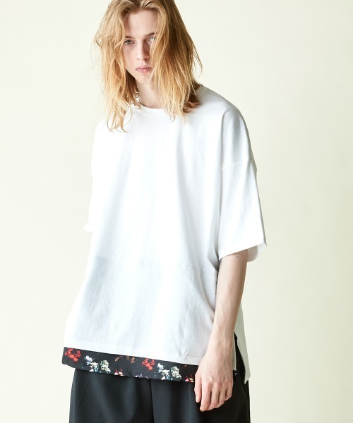 rehacer（レアセル）の「rehacer : Joint Flower Pullover CS / ジョイント フラワー プルオーバー カットソー（Tシャツ/カットソー・メンズ・ブラック/ホワイト・SMALL/MEDIUM/LARGE/X-LARGE）」の7枚目の写真