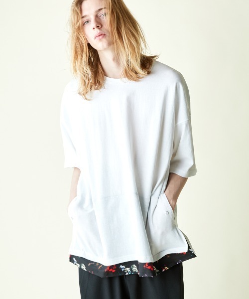 rehacer（レアセル）の「rehacer : Joint Flower Pullover CS / ジョイント フラワー プルオーバー カットソー（Tシャツ/カットソー・メンズ・ブラック/ホワイト・SMALL/MEDIUM/LARGE/X-LARGE）」の5枚目の写真