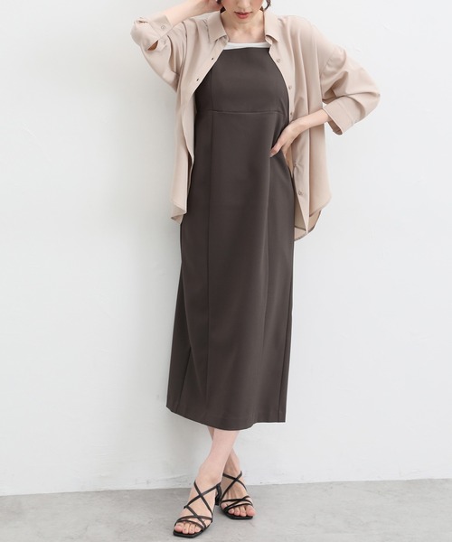 Honeys（ハニーズ）の「キャミワンピース（ワンピース・レディース・ホワイト×ブラック/ホワイト系その他/ブラウン/ブラック・L/M/S/LL）」の4枚目の写真