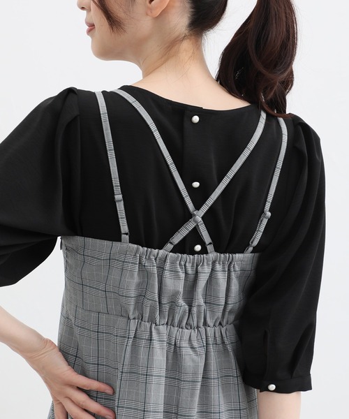 Honeys（ハニーズ）の「キャミワンピース（ワンピース・レディース・ホワイト×ブラック/ホワイト系その他/ブラウン/ブラック・L/M/S/LL）」の16枚目の写真