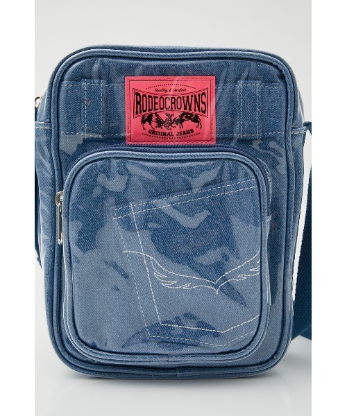RODEO CROWNS WIDE BOWL(ロデオクラウンズワイドボウル)の「ビニールDENIM ポシェット(ショルダーバッグ・レディース・ブルー/ライトブルー・FREE)」の13枚目の写真