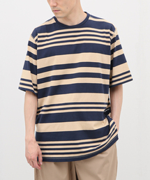 【POP TRADING COMPANY】striped logo t-shirt
