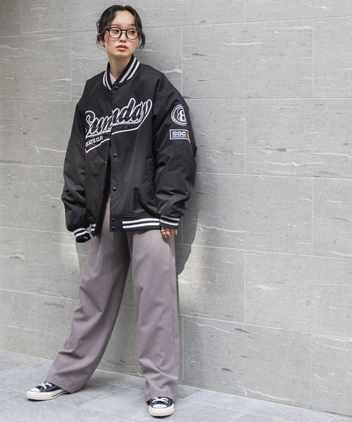 WEGO（ウィゴー）の「WEGO/パデッドワッペンスタジャン（スタジャン・メンズ・ダークグリーン/ブラック系その他/ブラック/ホワイト/ブルー・MEDIUM/LARGE）」の8枚目の写真