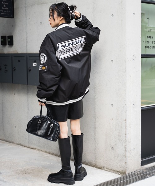 WEGO（ウィゴー）の「WEGO/パデッドワッペンスタジャン（スタジャン・メンズ・ダークグリーン/ブラック系その他/ブラック/ホワイト/ブルー・MEDIUM/LARGE）」の9枚目の写真