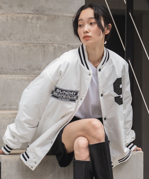 WEGO（ウィゴー）の「WEGO/パデッドワッペンスタジャン（スタジャン・メンズ・ダークグリーン/ブラック系その他/ブラック/ホワイト/ブルー・MEDIUM/LARGE）」の13枚目の写真