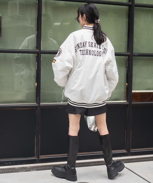 WEGO（ウィゴー）の「WEGO/パデッドワッペンスタジャン（スタジャン・メンズ・ダークグリーン/ブラック系その他/ブラック/ホワイト/ブルー・MEDIUM/LARGE）」の14枚目の写真