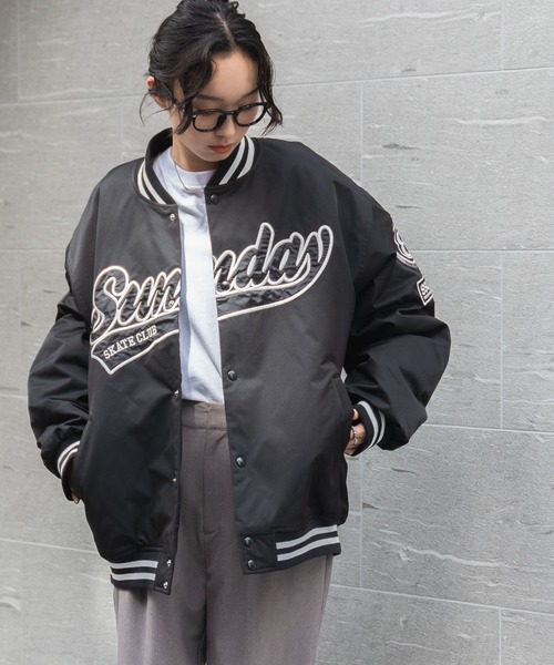 WEGO（ウィゴー）の「WEGO/パデッドワッペンスタジャン（スタジャン・メンズ・ダークグリーン/ブラック系その他/ブラック/ホワイト/ブルー・MEDIUM/LARGE）」の15枚目の写真