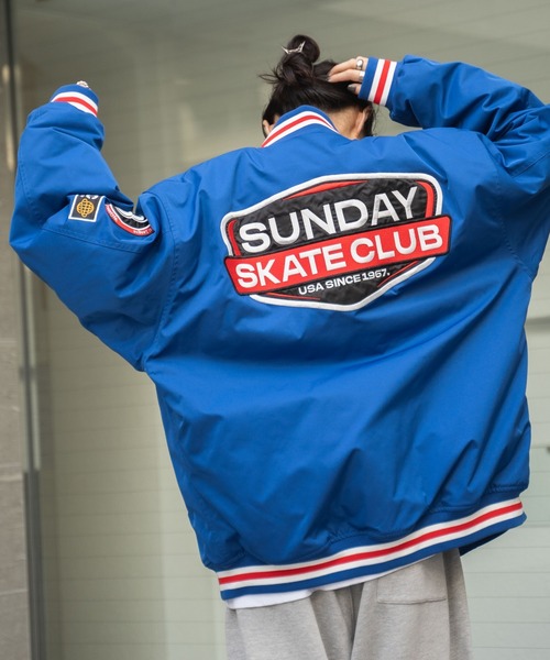 WEGO（ウィゴー）の「WEGO/パデッドワッペンスタジャン（スタジャン・メンズ・ダークグリーン/ブラック系その他/ブラック/ホワイト/ブルー・MEDIUM/LARGE）」の22枚目の写真