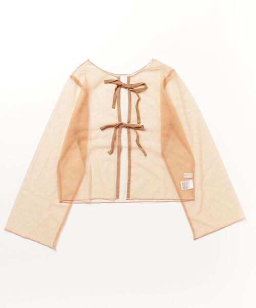 COMMRE（コムル）の「【COMMRE】チュールカーディガン（カーディガン/ボレロ・レディース・ダークグレー/オレンジ/ライトグリーン・FREE）」の5枚目の写真