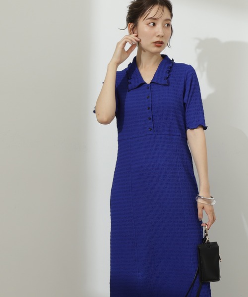 N.(N. Natural Beauty Basic)(エヌエヌナチュラルビューティーベーシック)の「◆バイカラーメローナローカットソーワンピース(ワンピース・レディース・ベージュ/ブラック/ブルー・MEDIUM)」の1枚目の写真