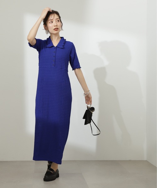 N.(N. Natural Beauty Basic)(エヌエヌナチュラルビューティーベーシック)の「◆バイカラーメローナローカットソーワンピース(ワンピース・レディース・ベージュ/ブラック/ブルー・MEDIUM)」の18枚目の写真