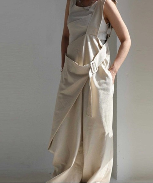 Burner（バーナー）の「【OKUOKU　0909】ワイドシルエット ワンショルダー オーバーオール oku-overall-703018028804-41 U（サロペット/オーバーオール・レディース・カーキ・FREE）」の7枚目の写真