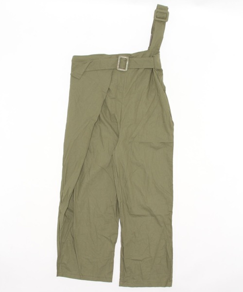 Burner（バーナー）の「【OKUOKU　0909】ワイドシルエット ワンショルダー オーバーオール oku-overall-703018028804-41 U（サロペット/オーバーオール・レディース・カーキ・FREE）」の3枚目の写真