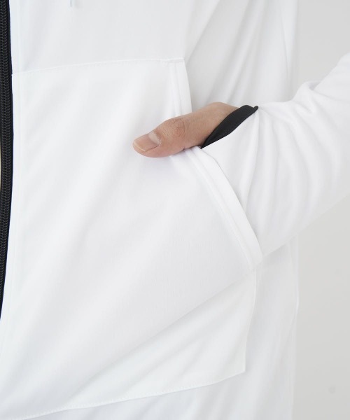 Ocean Pacific（オーシャンパシフィック）の「【OP:オーピー】UVパーカー ラッシュパーカー　ユニセックス（ラッシュガード・メンズ・ホワイト/ブラック・LARGE/MEDIUM/X-LARGE）」の3枚目の写真