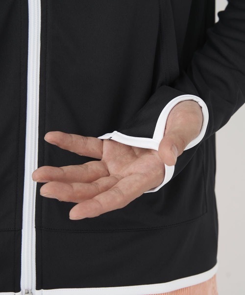 Ocean Pacific（オーシャンパシフィック）の「【OP:オーピー】UVパーカー ラッシュパーカー　ユニセックス（ラッシュガード・メンズ・ホワイト/ブラック・LARGE/MEDIUM/X-LARGE）」の4枚目の写真