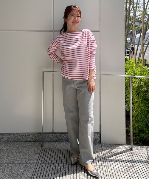 UNFILO(アンフィーロ)の「【洗える】ボーダーワイドTシャツ(Tシャツ/カットソー・レディース・ベージュ系1/ブラック系2/ブラック系1/ピンク系1・LARGE/SMALL/MEDIUM)」の18枚目の写真
