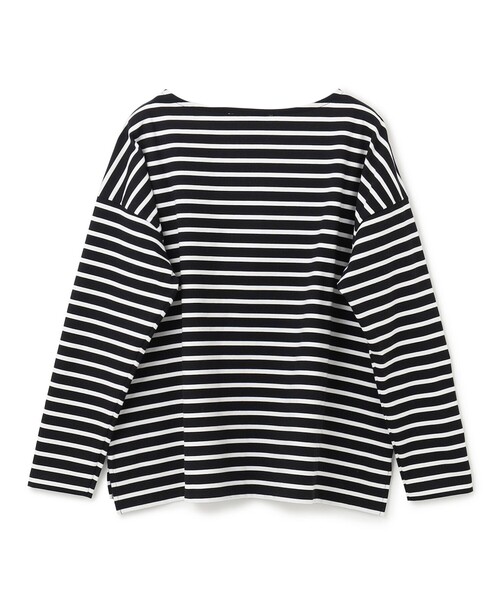 UNFILO(アンフィーロ)の「【洗える】ボーダーワイドTシャツ(Tシャツ/カットソー・レディース・ベージュ系1/ブラック系2/ブラック系1/ピンク系1・LARGE/SMALL/MEDIUM)」の9枚目の写真