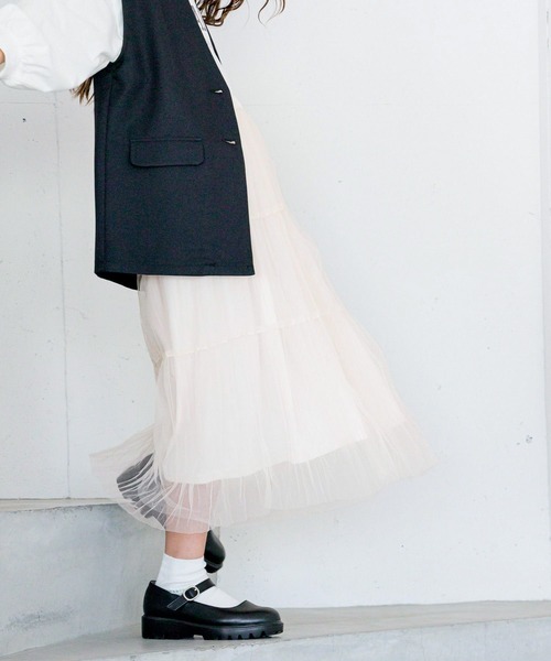 GLOBAL WORK（グローバルワーク）の「キリカエチュールスカート/974041（スカート・キッズ・ブラック/オフホワイト・140cm/150cm/100cm/160cm/120cm/130cm/110cm）」の22枚目の写真