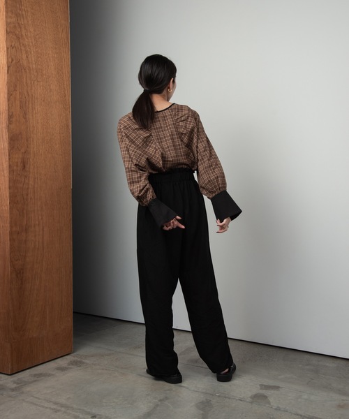 lawgy（ラウジー）の「check cuffs blouse（シャツ/ブラウス・レディース・ベージュ・FREE）」の8枚目の写真