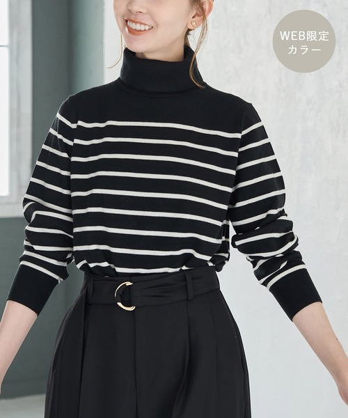 ROPE' PICNIC(ロペピクニック)の「アンチピリング/天竺タートルネックニット(ニット/セーター・レディース・ブルー系その他4/ベージュ/ブラック系その他/レッド/チャコールグレー/ブラック/ブルー系その他6/グレー系その他/ホワイト系その他5/ホワイト系その他7・38)」の4枚目の写真