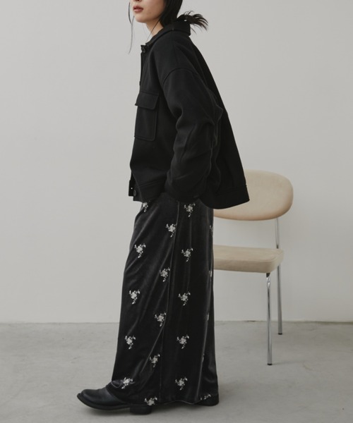 セール】ウールライクアウトポケットジャケットコート/中綿裏地付き