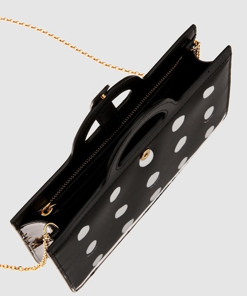 MARNI(マルニ)の「DOT PATENT CALF/ ロングウォレットポシェット(ウォレットチェーン・レディース・ブラック×ホワイト・ONE SIZE)」の7枚目の写真