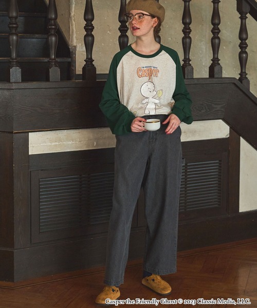 キャスパー ロンT カットソー 長袖 ビンテージ加工 新品 ゴースト レトロ Casper】LONGSLEEVE TEE