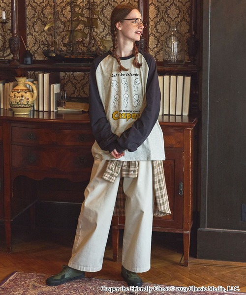 キャスパー ロンT カットソー 長袖 ビンテージ加工 新品 ゴースト レトロ tシャツ 「CASPER」別注 ヴィンテージ加工キャラクタープリント