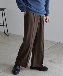 【ZOZO限定】メランジツイルストレッチタックフレアパンツ/セットアップ対応