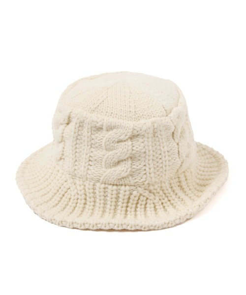 studio CLIP（スタディオクリップ）の「ケーブルニットバケットハット（ハット・レディース・モカ/アイボリー/ブラック・FREE）」の10枚目の写真