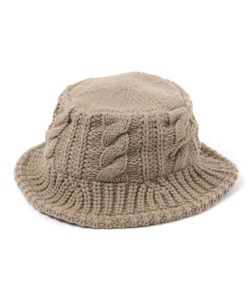 studio CLIP（スタディオクリップ）の「ケーブルニットバケットハット（ハット・レディース・モカ/アイボリー/ブラック・FREE）」の11枚目の写真