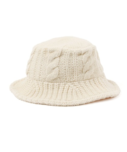 studio CLIP（スタディオクリップ）の「ケーブルニットバケットハット（ハット・レディース・モカ/アイボリー/ブラック・FREE）」の13枚目の写真