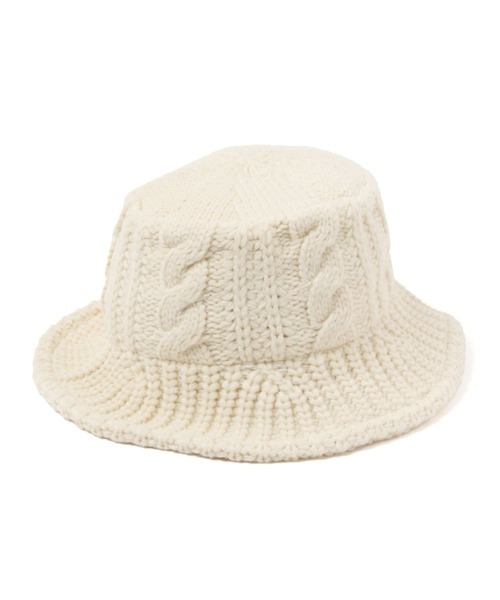 studio CLIP（スタディオクリップ）の「ケーブルニットバケットハット（ハット・レディース・モカ/アイボリー/ブラック・FREE）」の14枚目の写真