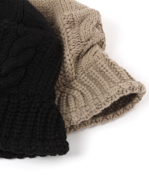 studio CLIP（スタディオクリップ）の「ケーブルニットバケットハット（ハット・レディース・モカ/アイボリー/ブラック・FREE）」の18枚目の写真