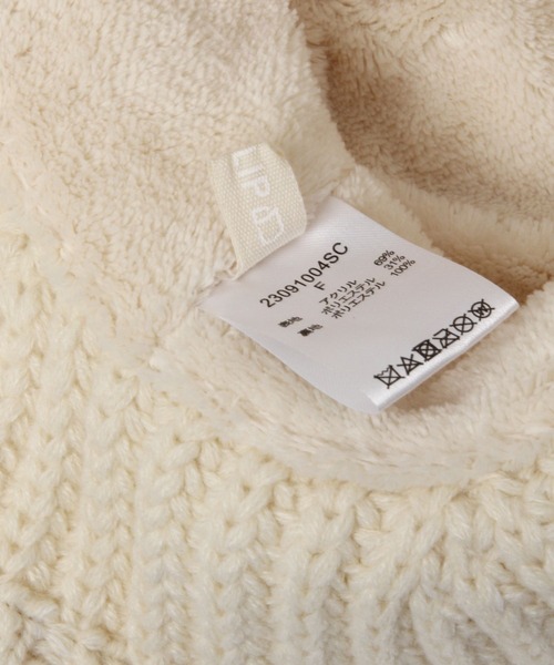 studio CLIP（スタディオクリップ）の「ケーブルニットバケットハット（ハット・レディース・モカ/アイボリー/ブラック・FREE）」の4枚目の写真