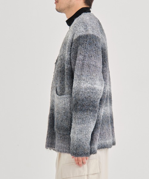 th products(ティーエイチプロダクト)の「【th products / ティーエイチプロダクツ】Inflated Cardigan/インフレイトカーディガン(カーディガン/ボレロ・メンズ・グレー/ブラック・1/2)」の4枚目の写真