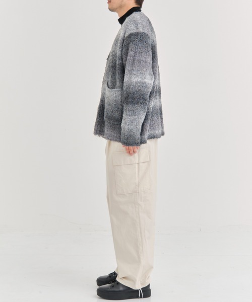 th products(ティーエイチプロダクト)の「【th products / ティーエイチプロダクツ】Inflated Cardigan/インフレイトカーディガン(カーディガン/ボレロ・メンズ・グレー/ブラック・1/2)」の7枚目の写真