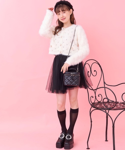 美品☆Rene☆大人可愛いパールビジューフードカーディガン