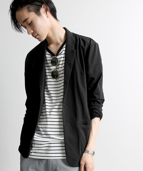 WEGO（ウィゴー）の「WEGO/カットテーラードジャケット（テーラードジャケット・メンズ・ネイビー/グレー/ブラック・LARGE/MEDIUM）」の2枚目の写真