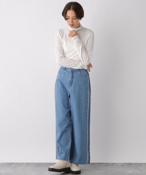 LEPSIM(レプシィム)の「カラーインナー 987199(Tシャツ/カットソー・レディース・オフホワイト/ライトブルー/ブラック/イエロー・FREE)」の12枚目の写真