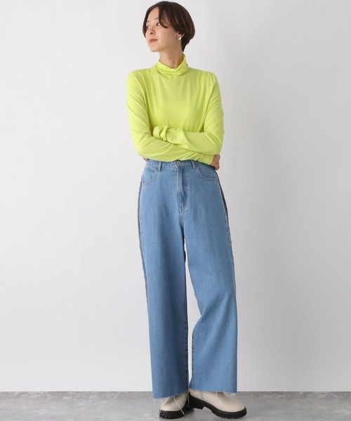 LEPSIM(レプシィム)の「カラーインナー 987199(Tシャツ/カットソー・レディース・オフホワイト/ライトブルー/ブラック/イエロー・FREE)」の14枚目の写真