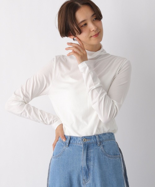 LEPSIM(レプシィム)の「カラーインナー 987199(Tシャツ/カットソー・レディース・オフホワイト/ライトブルー/ブラック/イエロー・FREE)」の6枚目の写真