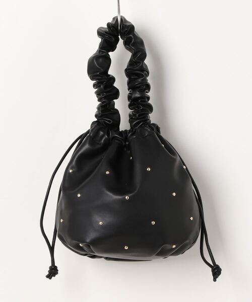 KOBE LETTUCE（コウベレタス）の「ギャザーハンドルスタッズ巾着バッグ（ショルダーバッグ・レディース・レッド/ブラック×ゴールド/ブラック×シルバー・FREE）」の11枚目の写真