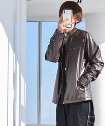 Ritzy（リッツィー）の「PUレザー シングルライダースジャケット レディース メンズ（ライダースジャケット）」