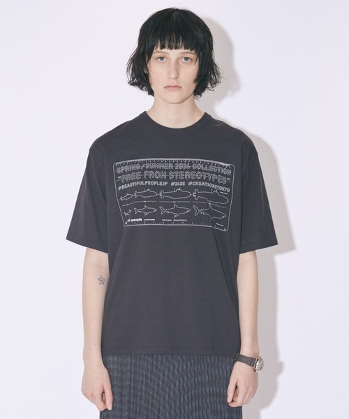 beautiful people（ビューティフルピープル）の「supima cotton jerseyscale print T-shirt（Tシャツ/カットソー・レディース・ブラック/アイボリー・36/40）」の2枚目の写真