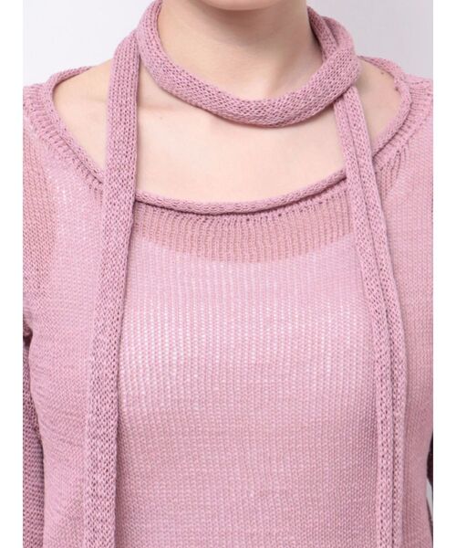 jouetie（ジュエティ）の「ストールシアーニット（ニット/セーター・レディース・ピンク/ブルー/ベージュ・MEDIUM）」の12枚目の写真