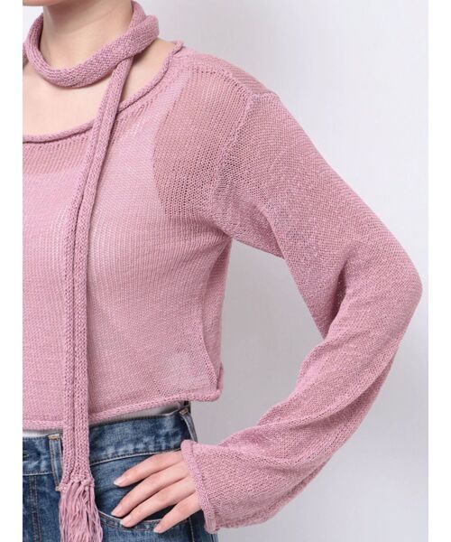 jouetie（ジュエティ）の「ストールシアーニット（ニット/セーター・レディース・ピンク/ブルー/ベージュ・MEDIUM）」の13枚目の写真