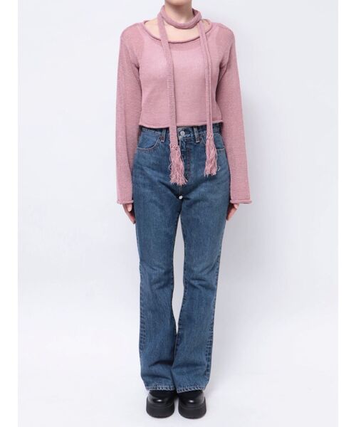 jouetie（ジュエティ）の「ストールシアーニット（ニット/セーター・レディース・ピンク/ブルー/ベージュ・MEDIUM）」の16枚目の写真